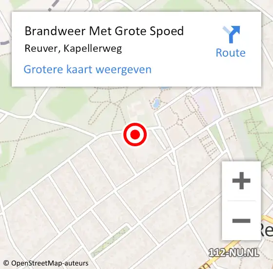 Locatie op kaart van de 112 melding: Brandweer Met Grote Spoed Naar Reuver, Kapellerweg op 6 februari 2024 17:56