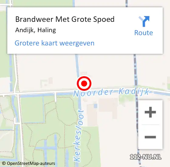 Locatie op kaart van de 112 melding: Brandweer Met Grote Spoed Naar Andijk, Haling op 6 februari 2024 18:10