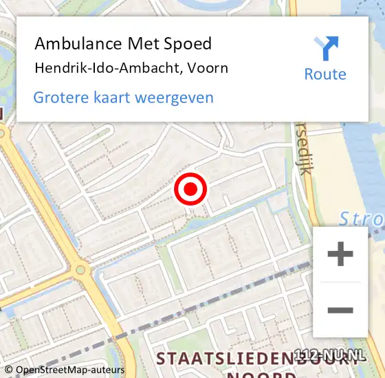 Locatie op kaart van de 112 melding: Ambulance Met Spoed Naar Hendrik-Ido-Ambacht, Voorn op 6 februari 2024 18:55