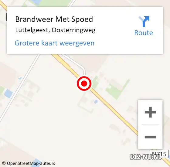 Locatie op kaart van de 112 melding: Brandweer Met Spoed Naar Luttelgeest, Oosterringweg op 24 september 2014 22:31