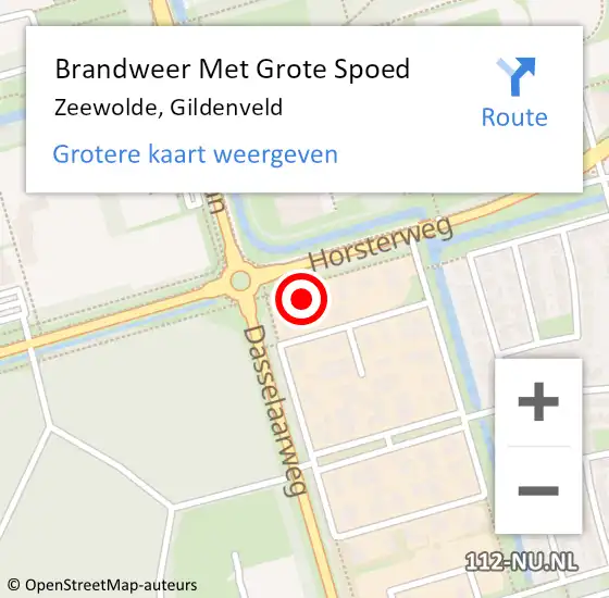 Locatie op kaart van de 112 melding: Brandweer Met Grote Spoed Naar Zeewolde, Gildenveld op 6 februari 2024 19:04