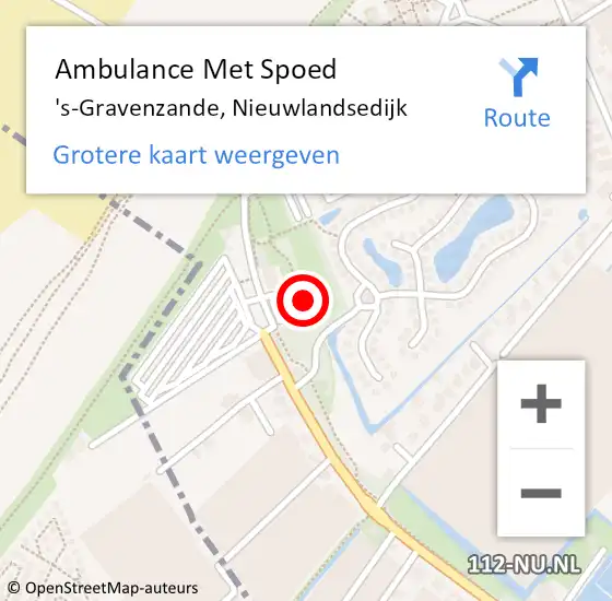 Locatie op kaart van de 112 melding: Ambulance Met Spoed Naar 's-Gravenzande, Nieuwlandsedijk op 6 februari 2024 19:13