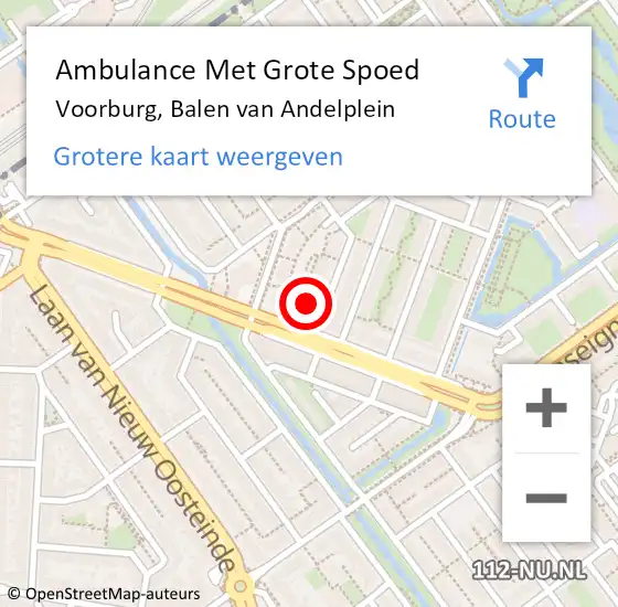 Locatie op kaart van de 112 melding: Ambulance Met Grote Spoed Naar Voorburg, Balen van Andelplein op 6 februari 2024 20:40