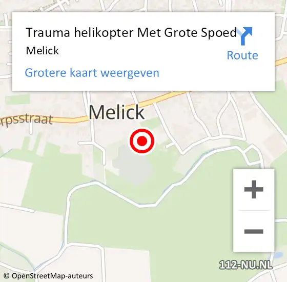 Locatie op kaart van de 112 melding: Trauma helikopter Met Grote Spoed Naar Melick op 6 februari 2024 20:53