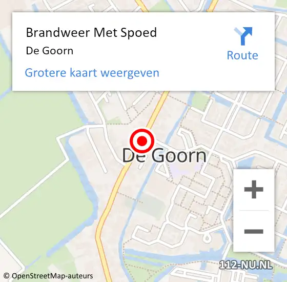 Locatie op kaart van de 112 melding: Brandweer Met Spoed Naar De Goorn op 24 september 2014 23:27