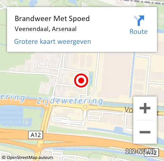 Locatie op kaart van de 112 melding: Brandweer Met Spoed Naar Veenendaal, Arsenaal op 7 februari 2024 00:01