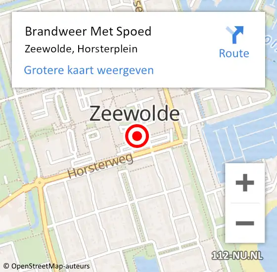 Locatie op kaart van de 112 melding: Brandweer Met Spoed Naar Zeewolde, Horsterplein op 7 februari 2024 00:25