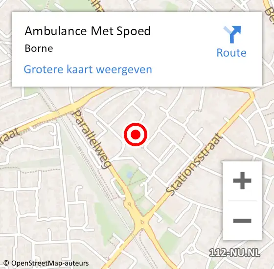 Locatie op kaart van de 112 melding: Ambulance Met Spoed Naar Borne op 7 februari 2024 01:20