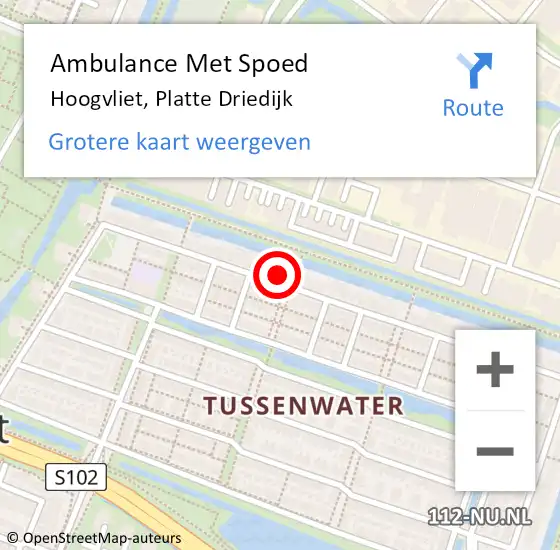 Locatie op kaart van de 112 melding: Ambulance Met Spoed Naar Hoogvliet, Platte Driedijk op 7 februari 2024 03:59