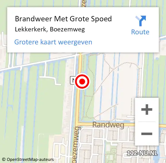 Locatie op kaart van de 112 melding: Brandweer Met Grote Spoed Naar Lekkerkerk, Boezemweg op 7 februari 2024 07:49