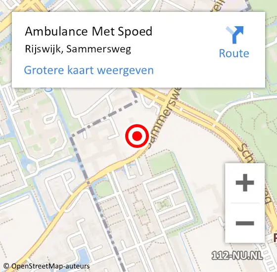 Locatie op kaart van de 112 melding: Ambulance Met Spoed Naar Rijswijk, Sammersweg op 7 februari 2024 07:52