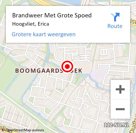 Locatie op kaart van de 112 melding: Brandweer Met Grote Spoed Naar Hoogvliet, Erica op 7 februari 2024 08:23