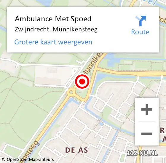 Locatie op kaart van de 112 melding: Ambulance Met Spoed Naar Zwijndrecht, Munnikensteeg op 7 februari 2024 08:56