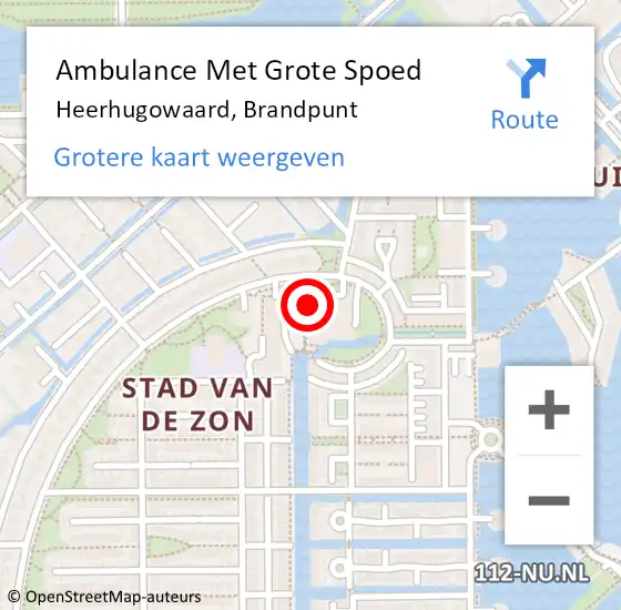 Locatie op kaart van de 112 melding: Ambulance Met Grote Spoed Naar Heerhugowaard, Brandpunt op 7 februari 2024 09:08