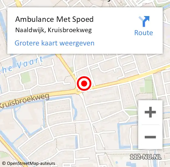 Locatie op kaart van de 112 melding: Ambulance Met Spoed Naar Naaldwijk, Kruisbroekweg op 7 februari 2024 09:10