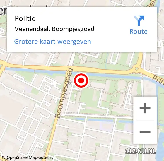 Locatie op kaart van de 112 melding: Politie Veenendaal, Boompjesgoed op 7 februari 2024 09:16