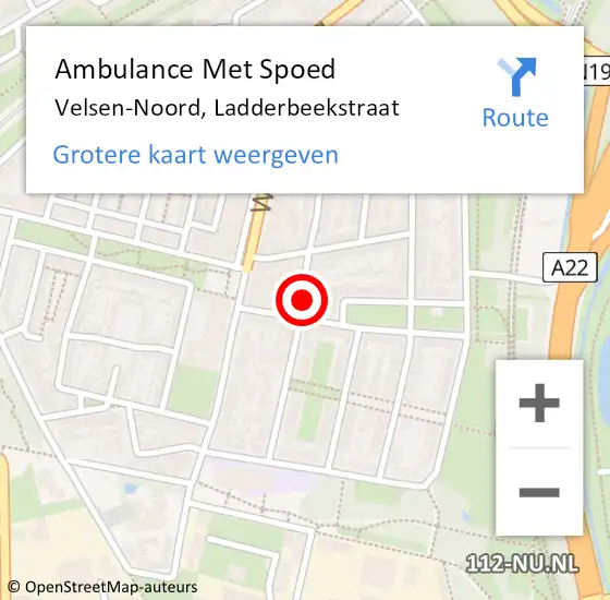 Locatie op kaart van de 112 melding: Ambulance Met Spoed Naar Velsen-Noord, Ladderbeekstraat op 7 februari 2024 09:25