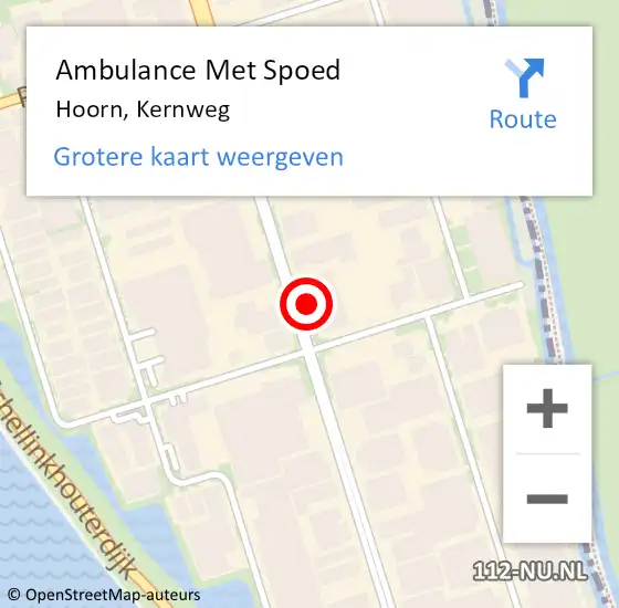 Locatie op kaart van de 112 melding: Ambulance Met Spoed Naar Hoorn, Kernweg op 7 februari 2024 09:40