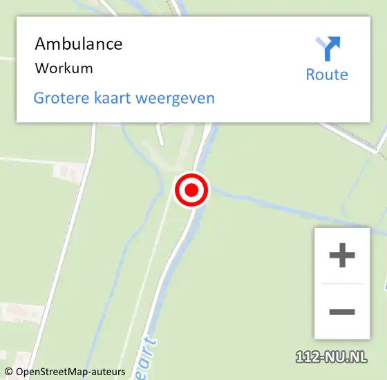 Locatie op kaart van de 112 melding: Ambulance Workum op 7 februari 2024 11:07