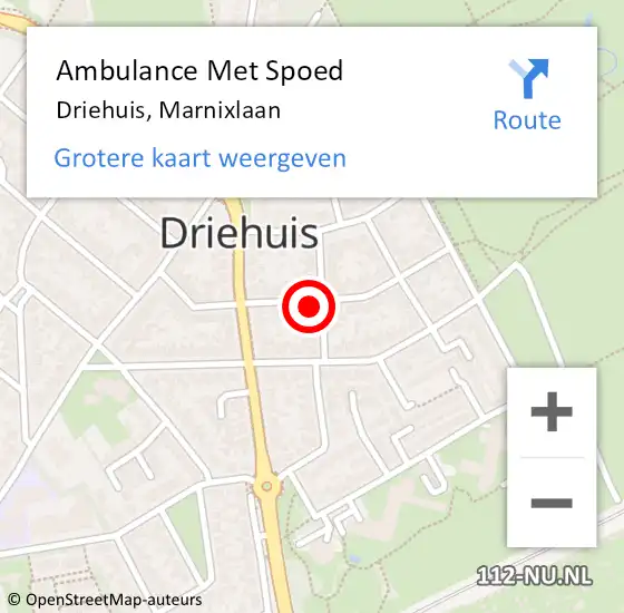 Locatie op kaart van de 112 melding: Ambulance Met Spoed Naar Driehuis, Marnixlaan op 7 februari 2024 11:10