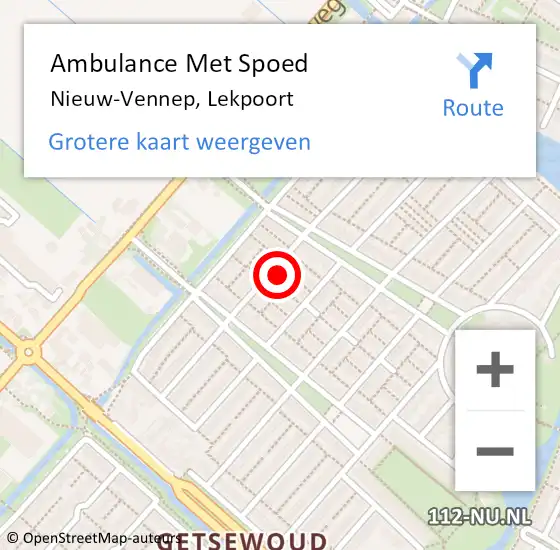 Locatie op kaart van de 112 melding: Ambulance Met Spoed Naar Nieuw-Vennep, Lekpoort op 7 februari 2024 12:25