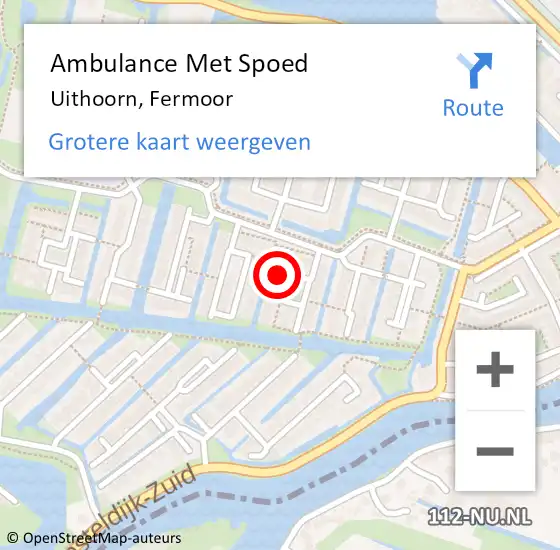 Locatie op kaart van de 112 melding: Ambulance Met Spoed Naar Uithoorn, Fermoor op 7 februari 2024 13:07