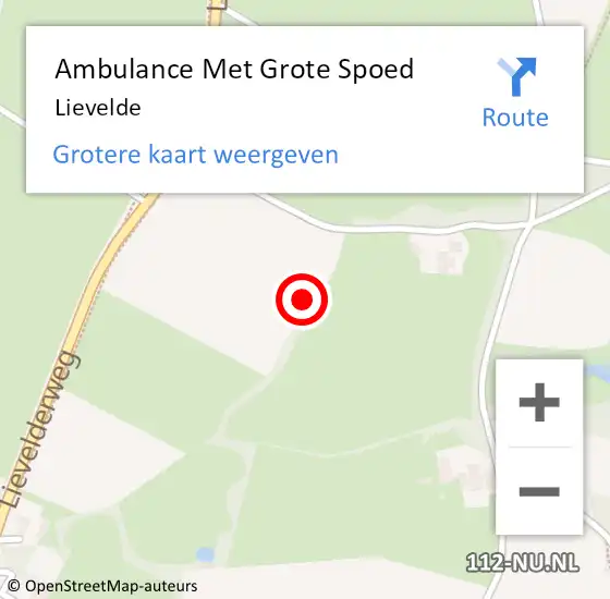 Locatie op kaart van de 112 melding: Ambulance Met Grote Spoed Naar Lievelde op 7 februari 2024 13:48