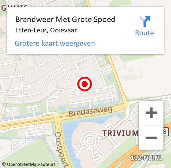 Locatie op kaart van de 112 melding: Brandweer Met Grote Spoed Naar Etten-Leur, Ooievaar op 7 februari 2024 13:56