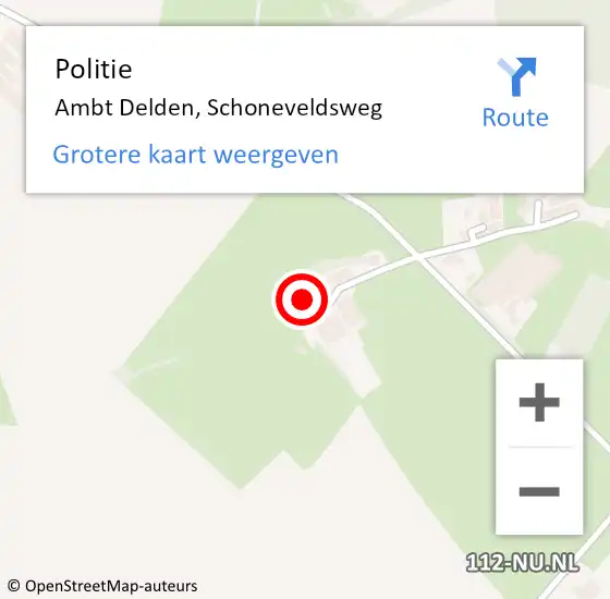 Locatie op kaart van de 112 melding: Politie Ambt Delden, Schoneveldsweg op 7 februari 2024 14:26