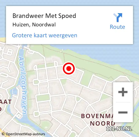 Locatie op kaart van de 112 melding: Brandweer Met Spoed Naar Huizen, Noordwal op 7 februari 2024 14:37