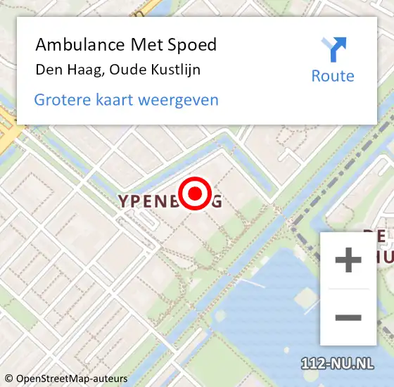 Locatie op kaart van de 112 melding: Ambulance Met Spoed Naar Den Haag, Oude Kustlijn op 7 februari 2024 15:07