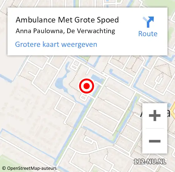 Locatie op kaart van de 112 melding: Ambulance Met Grote Spoed Naar Anna Paulowna, De Verwachting op 7 februari 2024 15:13