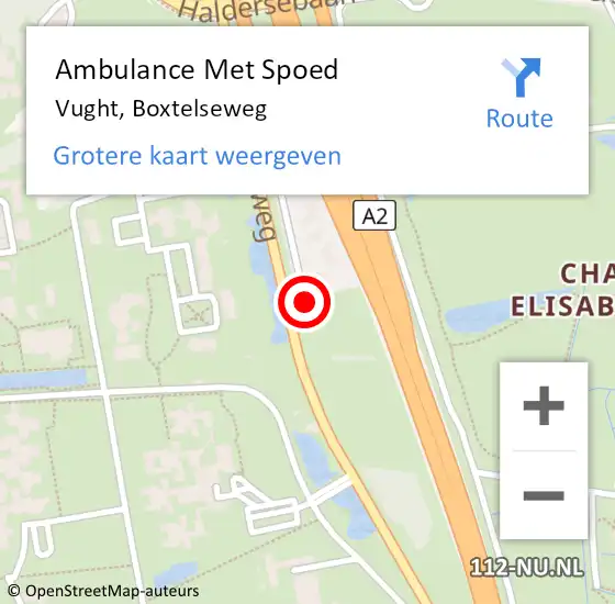 Locatie op kaart van de 112 melding: Ambulance Met Spoed Naar Vught, Boxtelseweg op 7 februari 2024 15:15