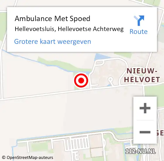 Locatie op kaart van de 112 melding: Ambulance Met Spoed Naar Hellevoetsluis, Hellevoetse Achterweg op 7 februari 2024 17:09