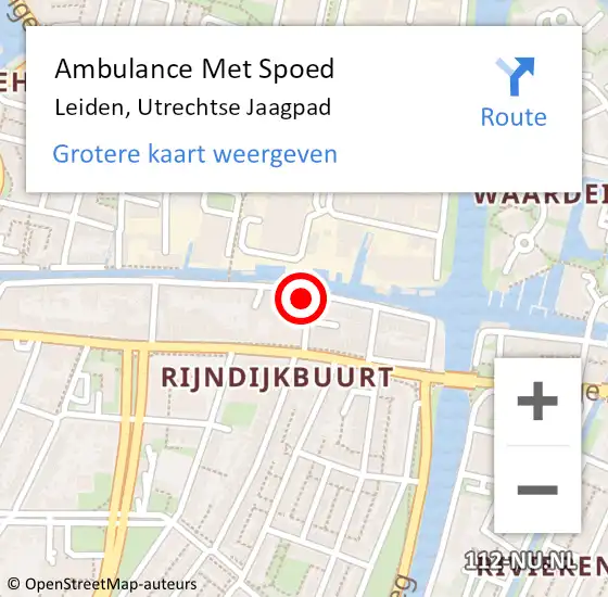 Locatie op kaart van de 112 melding: Ambulance Met Spoed Naar Leiden, Utrechtse Jaagpad op 7 februari 2024 17:42