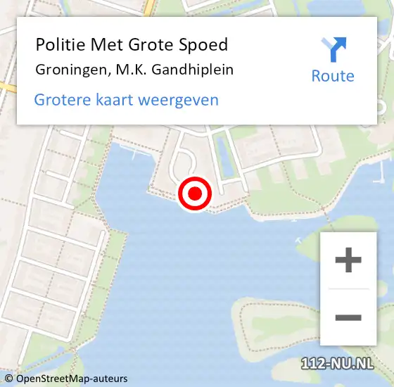 Locatie op kaart van de 112 melding: Politie Met Grote Spoed Naar Groningen, M.K. Gandhiplein op 7 februari 2024 17:44