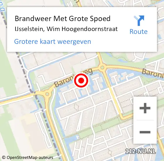 Locatie op kaart van de 112 melding: Brandweer Met Grote Spoed Naar IJsselstein, Wim Hoogendoornstraat op 7 februari 2024 18:00