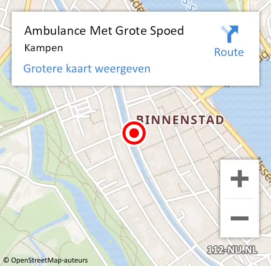 Locatie op kaart van de 112 melding: Ambulance Met Grote Spoed Naar Kampen op 7 februari 2024 21:09