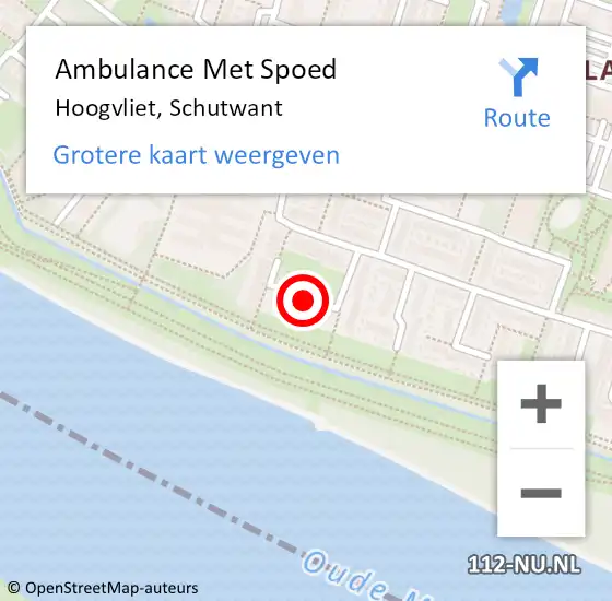 Locatie op kaart van de 112 melding: Ambulance Met Spoed Naar Hoogvliet, Schutwant op 7 februari 2024 22:11