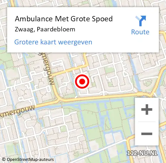 Locatie op kaart van de 112 melding: Ambulance Met Grote Spoed Naar Zwaag, Paardebloem op 7 februari 2024 23:31