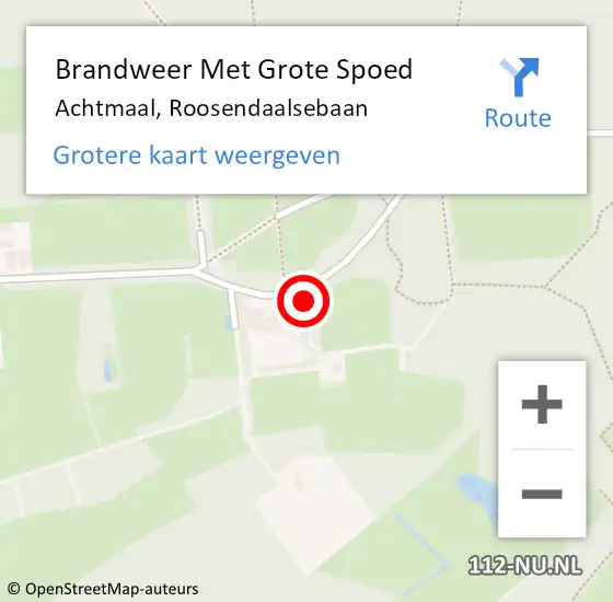 Locatie op kaart van de 112 melding: Brandweer Met Grote Spoed Naar Achtmaal, Roosendaalsebaan op 7 februari 2024 23:48