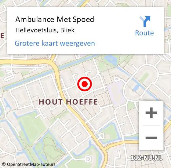 Locatie op kaart van de 112 melding: Ambulance Met Spoed Naar Hellevoetsluis, Bliek op 8 februari 2024 00:35