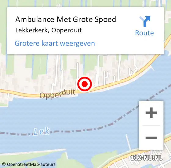 Locatie op kaart van de 112 melding: Ambulance Met Grote Spoed Naar Lekkerkerk, Opperduit op 8 februari 2024 01:19