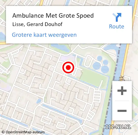 Locatie op kaart van de 112 melding: Ambulance Met Grote Spoed Naar Lisse, Gerard Douhof op 8 februari 2024 01:28