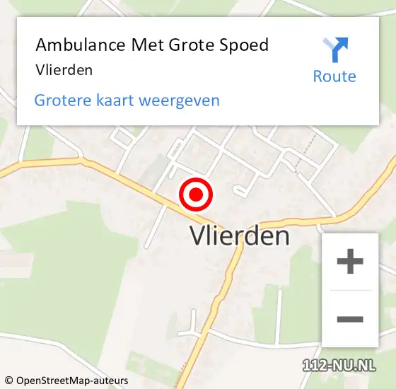 Locatie op kaart van de 112 melding: Ambulance Met Grote Spoed Naar Vlierden op 8 februari 2024 02:56