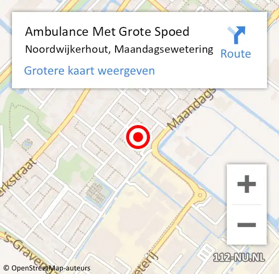 Locatie op kaart van de 112 melding: Ambulance Met Grote Spoed Naar Noordwijkerhout, Maandagsewetering op 8 februari 2024 04:31