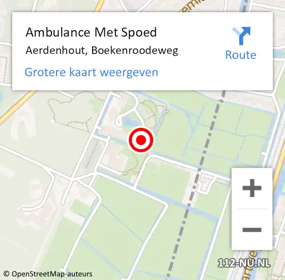 Locatie op kaart van de 112 melding: Ambulance Met Spoed Naar Aerdenhout, Boekenroodeweg op 8 februari 2024 04:35