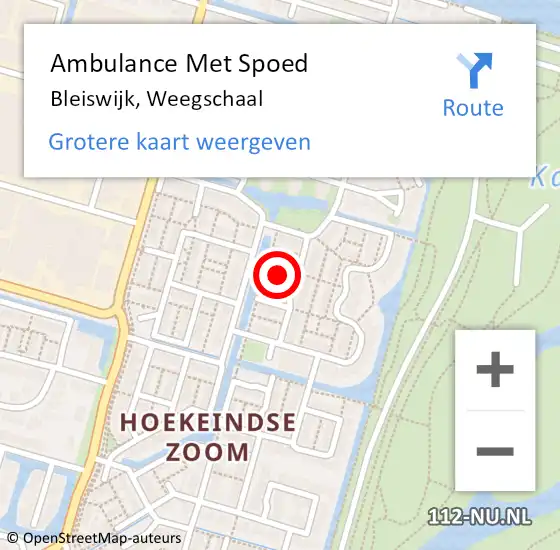 Locatie op kaart van de 112 melding: Ambulance Met Spoed Naar Bleiswijk, Weegschaal op 8 februari 2024 04:42