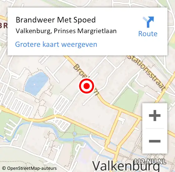 Locatie op kaart van de 112 melding: Brandweer Met Spoed Naar Valkenburg, Prinses Margrietlaan op 8 februari 2024 06:07