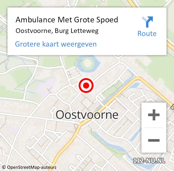 Locatie op kaart van de 112 melding: Ambulance Met Grote Spoed Naar Oostvoorne, Burg Letteweg op 8 februari 2024 08:13